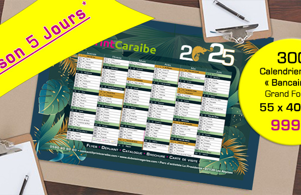 Calendrier 2025, le "bancaire", l'incontournable cadeau client - livraison sous 5 jours**