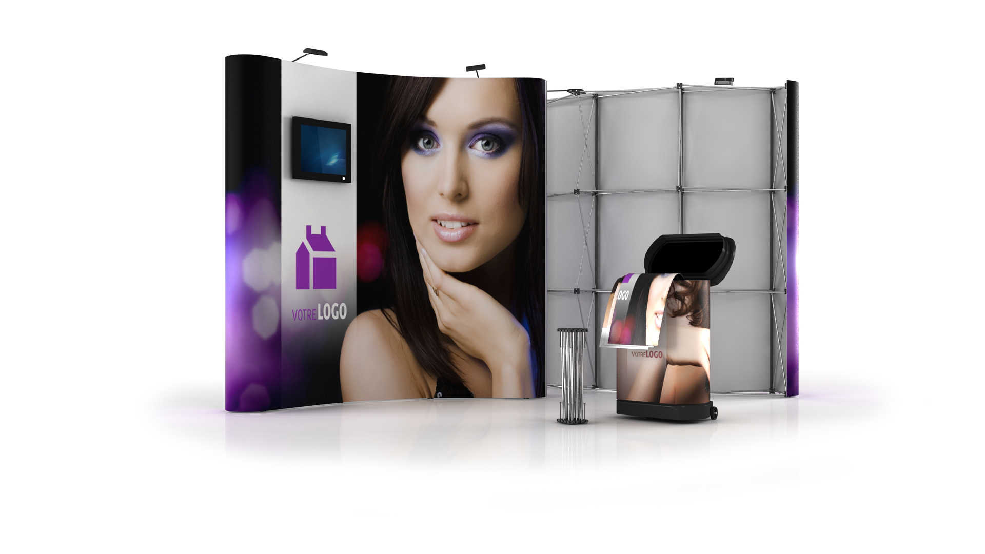 Stand parapluie et fonds de stand pour salons professionnels