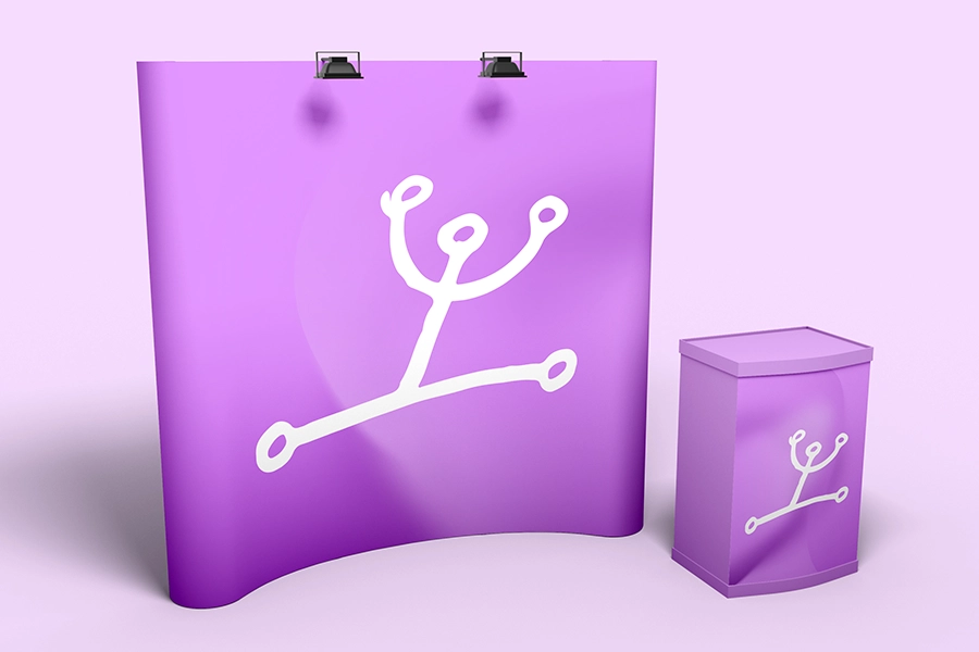 Displays événementiels Dubois Imageries offrant un excellent rapport qualité-prix, légers et réutilisables