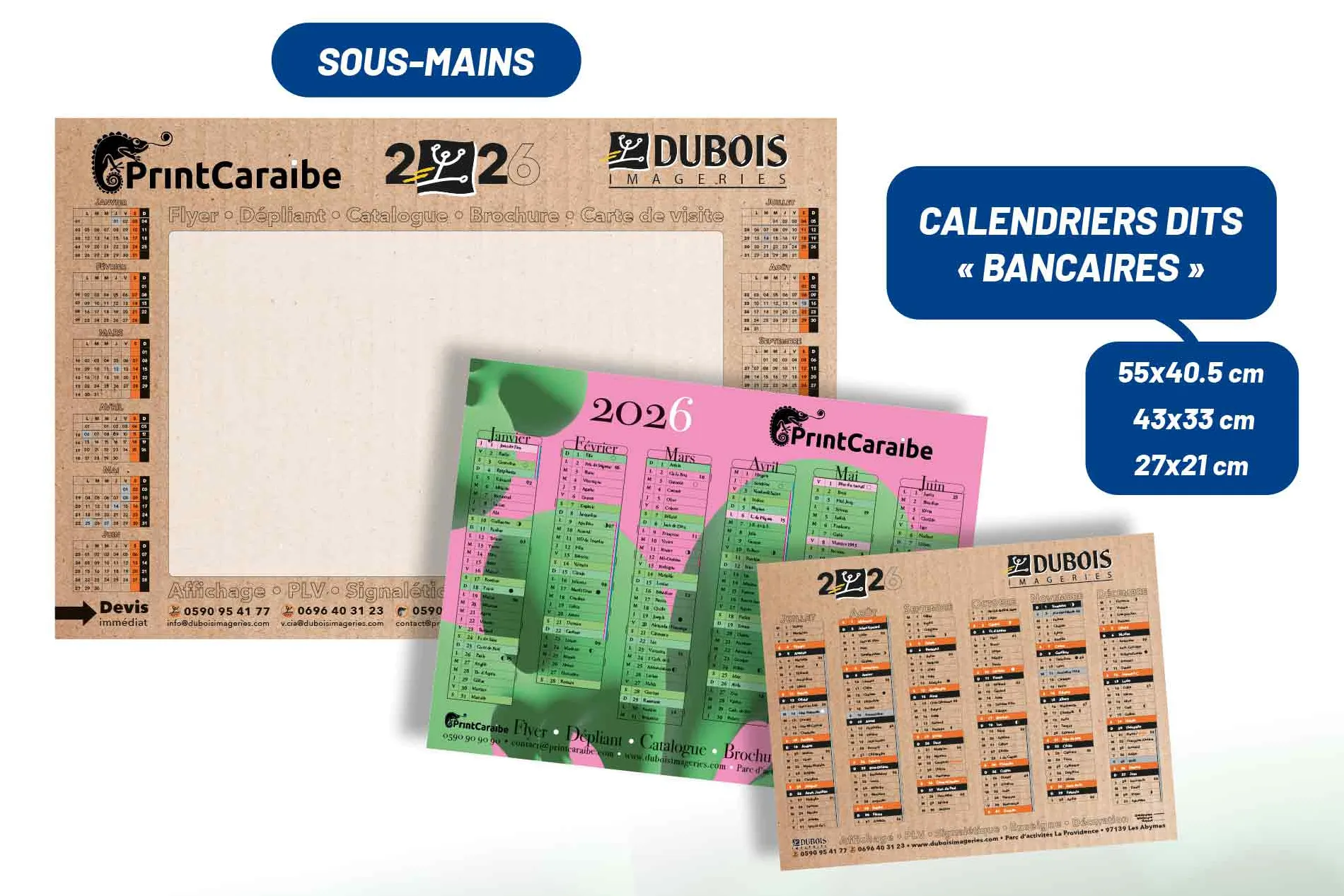Calendrier 2026, le « bancaire », l’incontournable cadeau client – livraison 5 jours